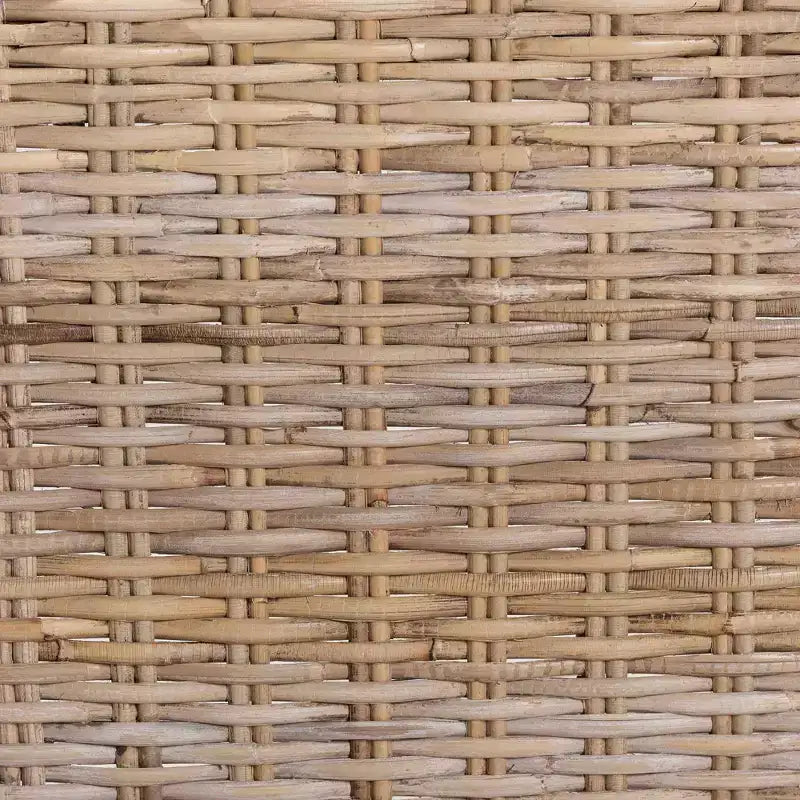 bali & pari Magy Rattan and Mahogany Wood Barstool Kubu Gray/Rustic Taupe