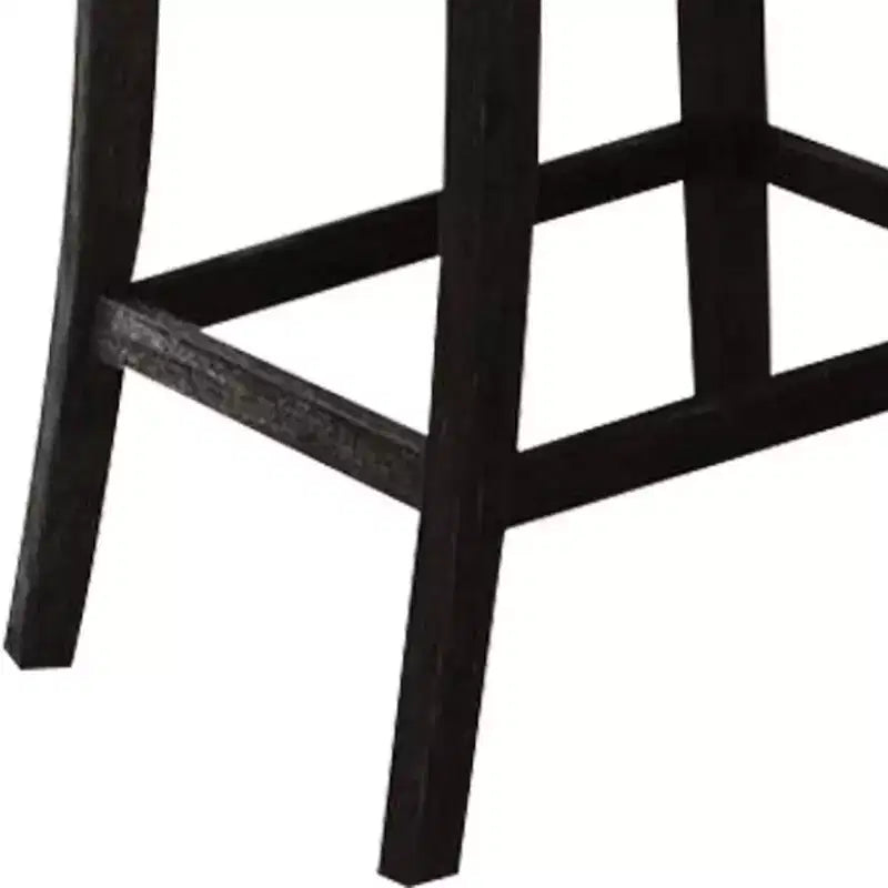 25" Set of 2 Nolan Counter and Bar Stools Beige Linen/Salvage Dark Oak Finish - Acme Furniture: Padded Seat, Nailhead Trim, Metal Frame