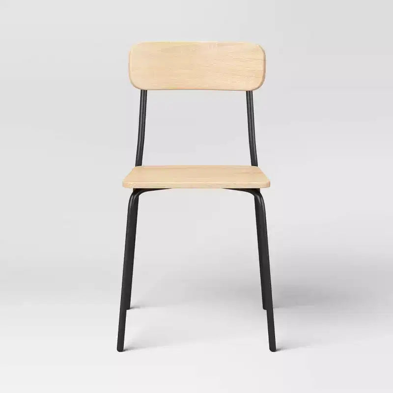 Set of 2 Wood with Metal Base Dining Chair Natural - Room Essentials™