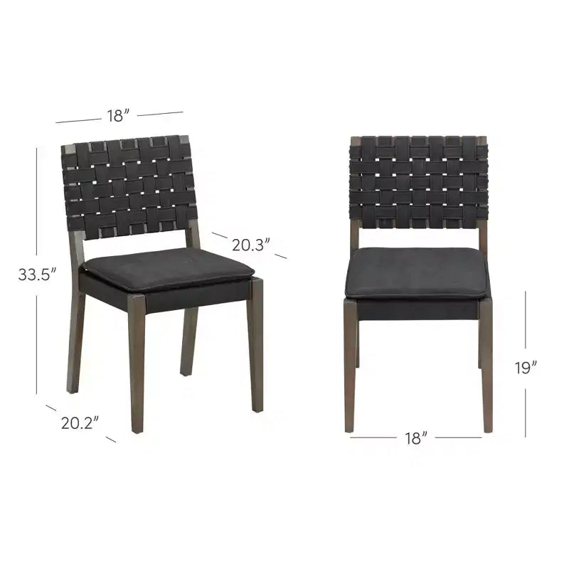 Chaise de salle à manger Nathan James Cohen en similicuir noir