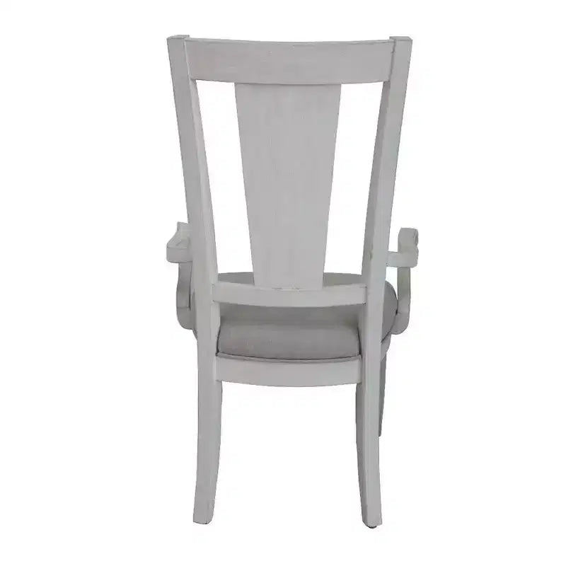 Acme Furniture Katia Dining Chair Light Gray Linen/Weathered White Finish