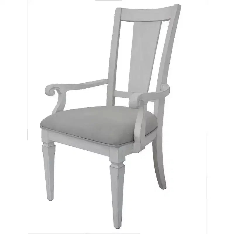 Acme Furniture Katia Dining Chair Light Gray Linen/Weathered White Finish