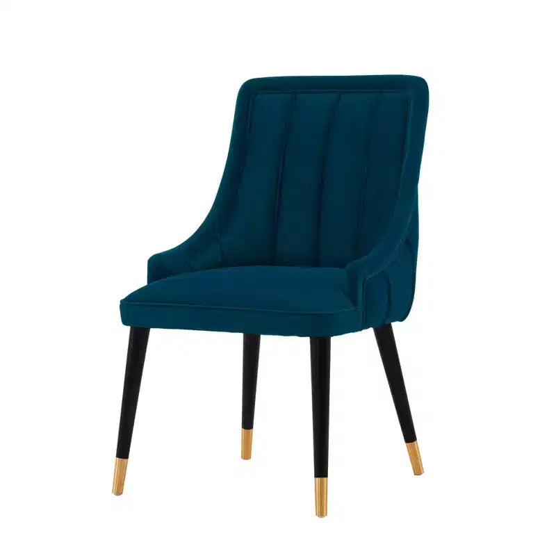 Set of 2 Eda Modern Velvet Upholstered Dining Chairs Midnight Blue - Manhattan Comfort