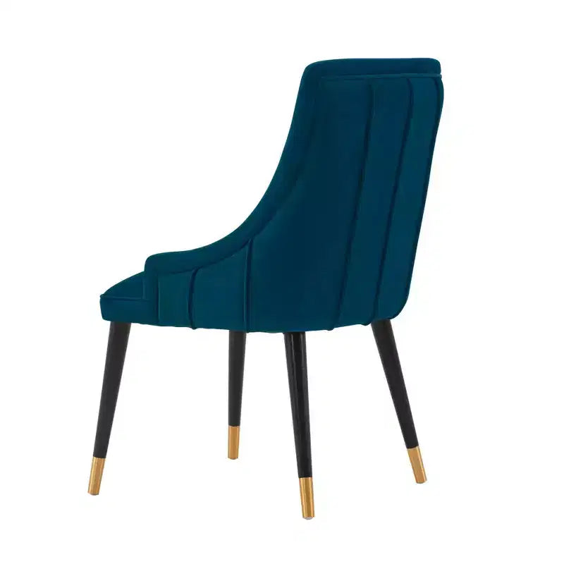 Set of 2 Eda Modern Velvet Upholstered Dining Chairs Midnight Blue - Manhattan Comfort