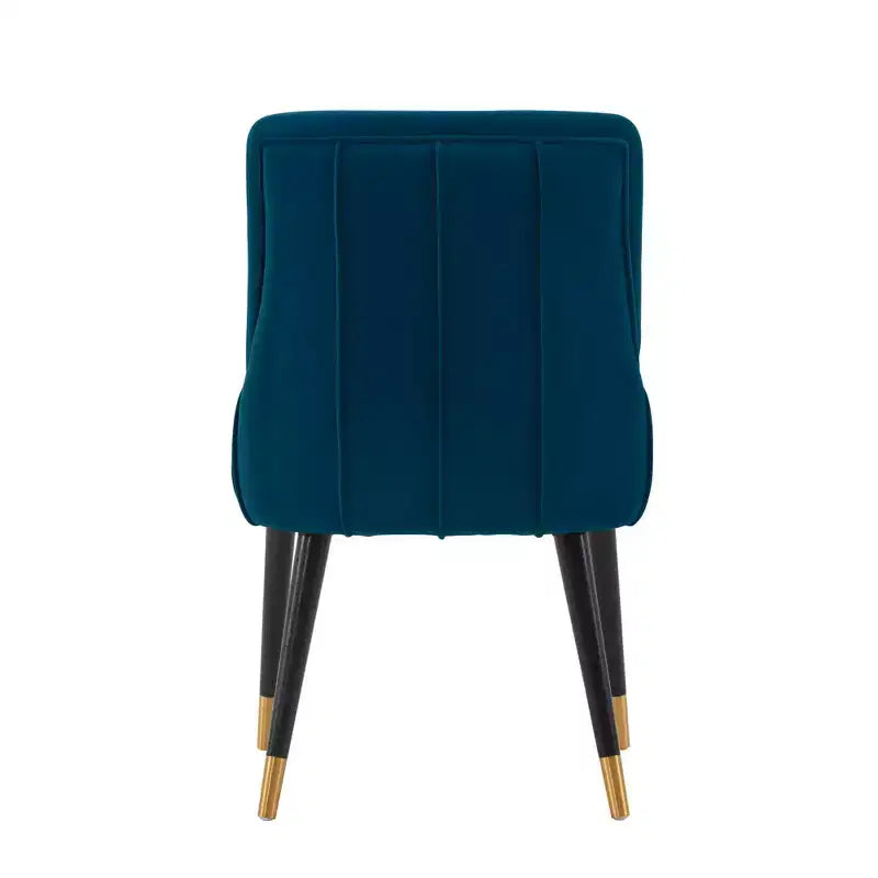 Set of 2 Eda Modern Velvet Upholstered Dining Chairs Midnight Blue - Manhattan Comfort