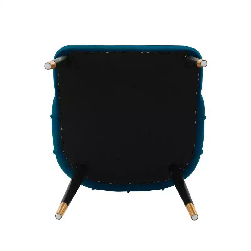 Set of 2 Eda Modern Velvet Upholstered Dining Chairs Midnight Blue - Manhattan Comfort