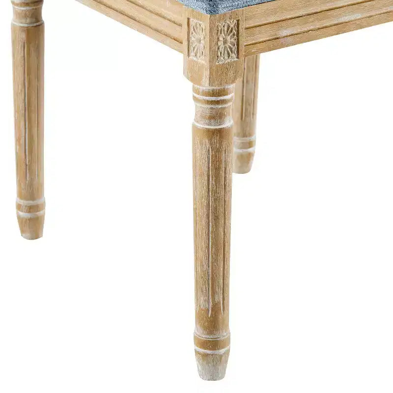 Christopher Knight Home Lot de 2 Chaises de Salle à Manger Peyton en Tissu, Bois et Rotin de Style Campagne Française, Bleu Ardoise
