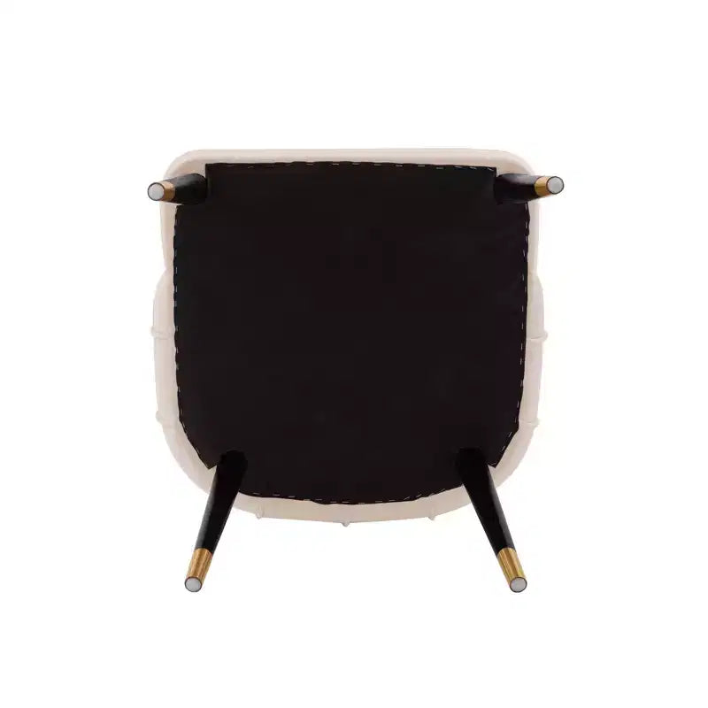 Set of 2 Eda Modern Velvet Upholstered Dining Chairs Cream - Manhattan Comfort