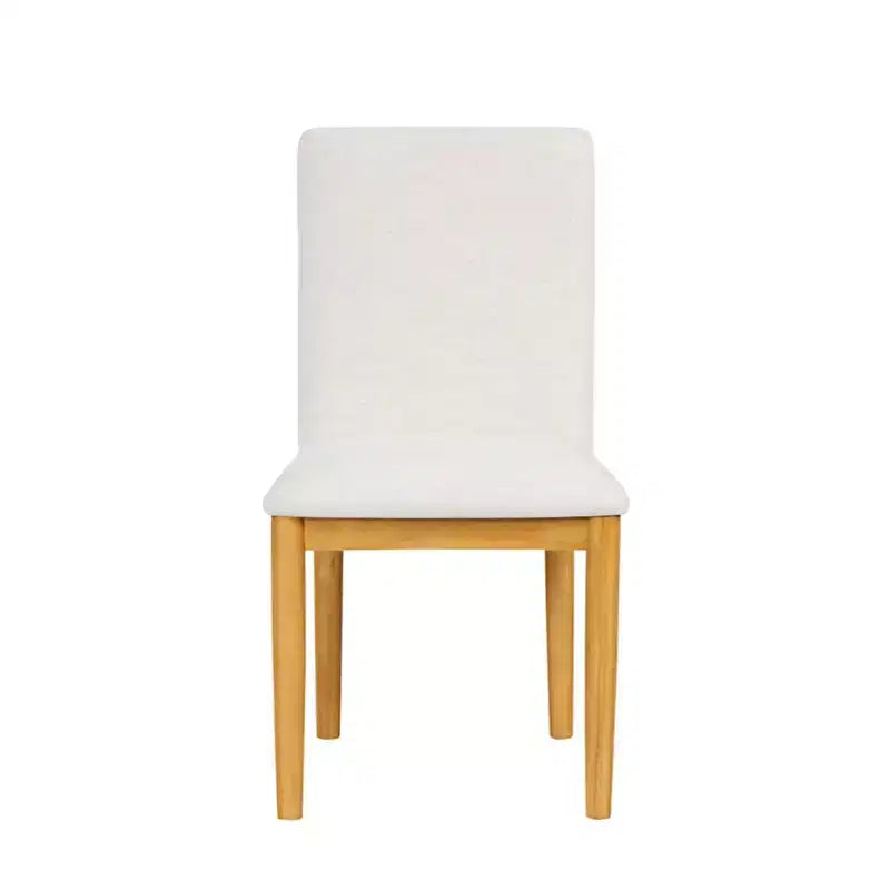 HomePop Lot de 2 chaises de salle à manger modernes rembourrées crème : Tissu polyester, cadre en contreplaqué, nettoyer les taches