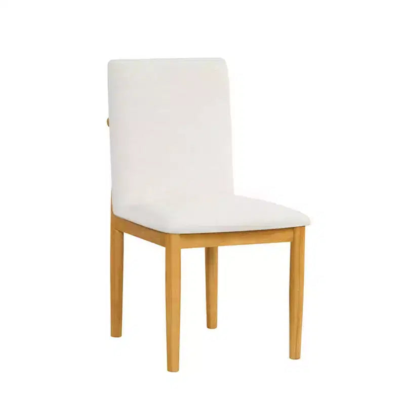 HomePop Lot de 2 chaises de salle à manger modernes rembourrées crème : Tissu polyester, cadre en contreplaqué, nettoyer les taches