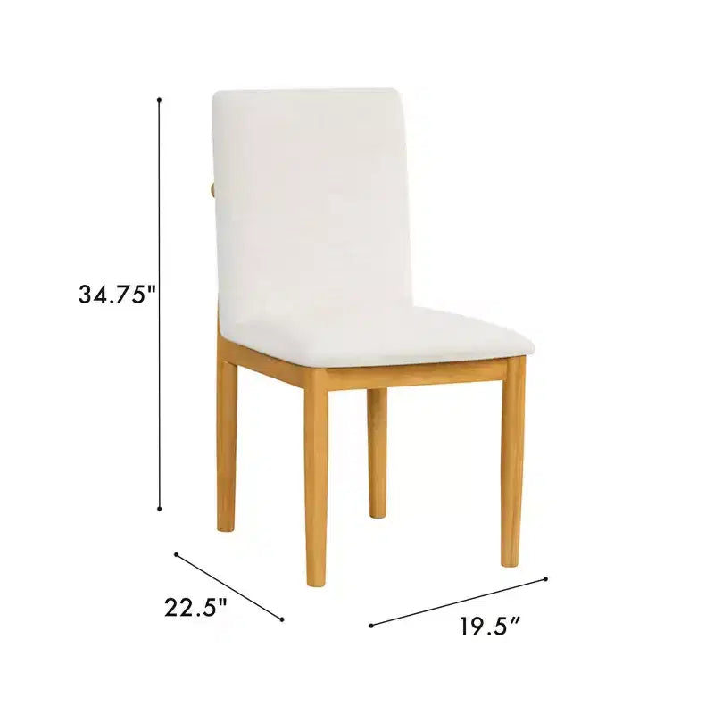 HomePop Lot de 2 chaises de salle à manger modernes rembourrées crème : Tissu polyester, cadre en contreplaqué, nettoyer les taches