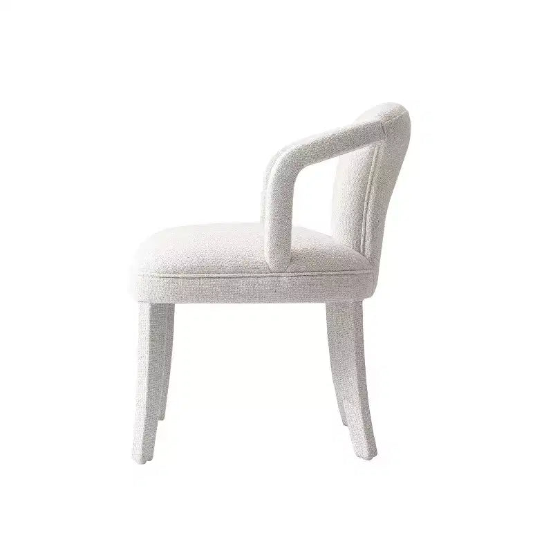 Manhattan Comfort Palmer Chaise de salle à manger moderne capitonnée en tweed ivoire