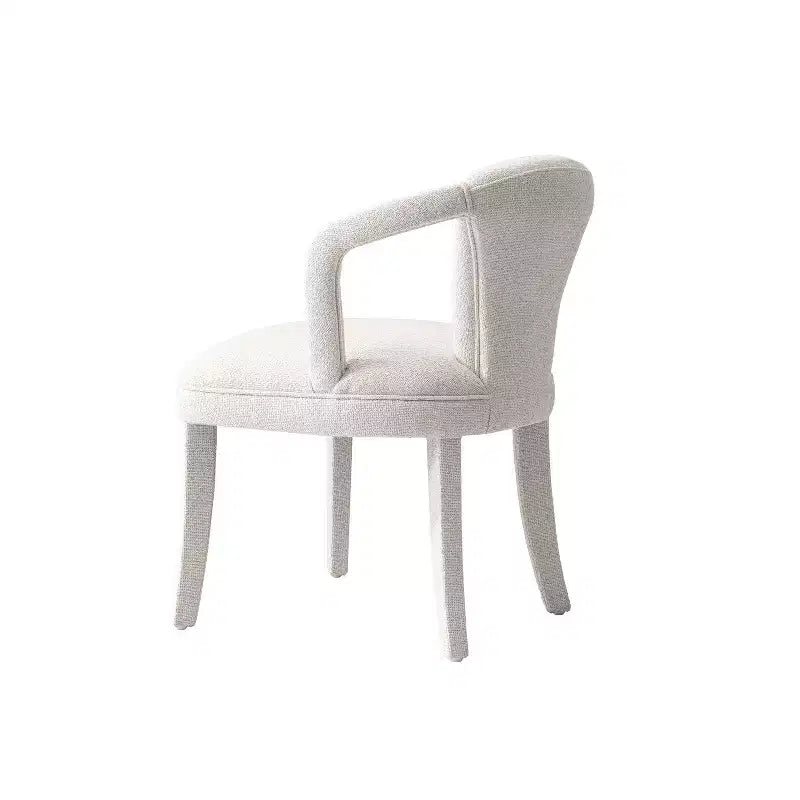 Manhattan Comfort Palmer Chaise de salle à manger moderne capitonnée en tweed ivoire