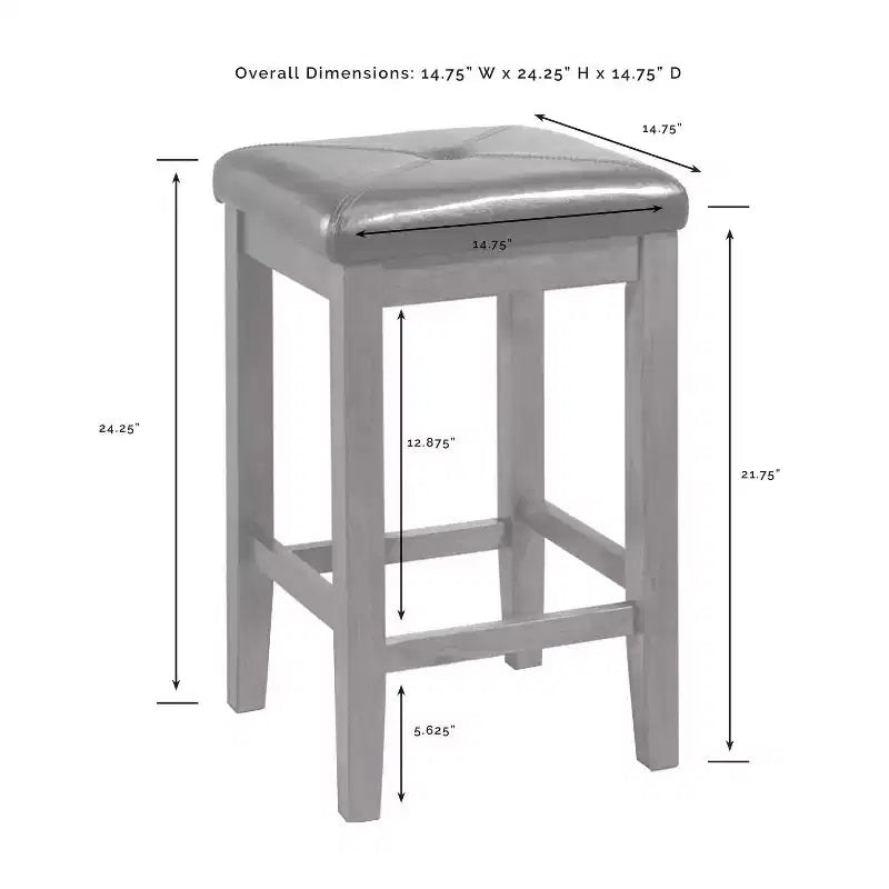 Îlot de cuisine Crosley 42" Bartlett avec plateau en bois et tabourets carrés rembourrés Blanc/Noir : design shiplap, étagères réglables