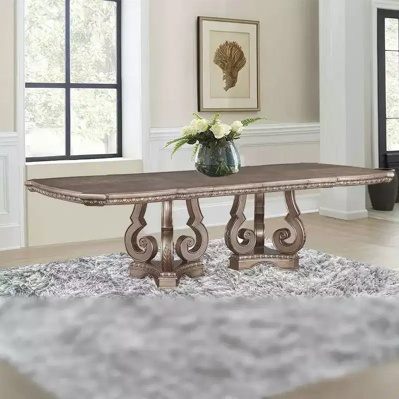 Northville 76~112" Dining Tables Antique Silver - Acme Furniture