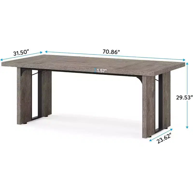 Table de salle à manger rectangulaire LITTLETREE 70,9" grise
