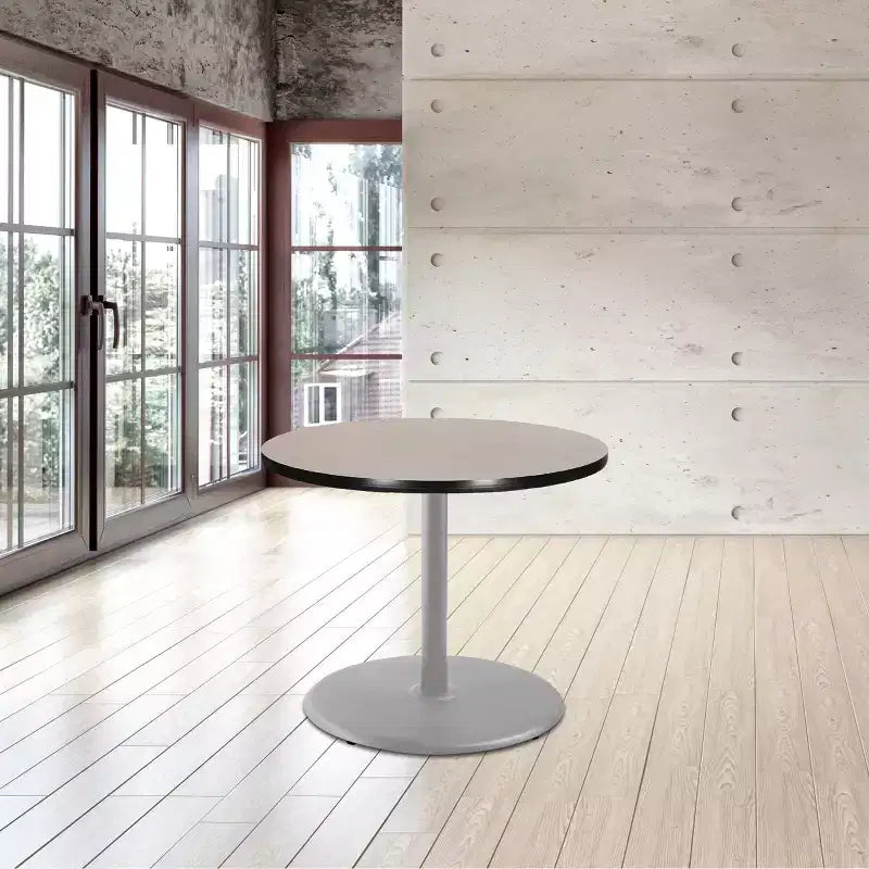 Hampden Furnishings 30" Bennet Collection Round Dining Table Gray/Gray Nebula