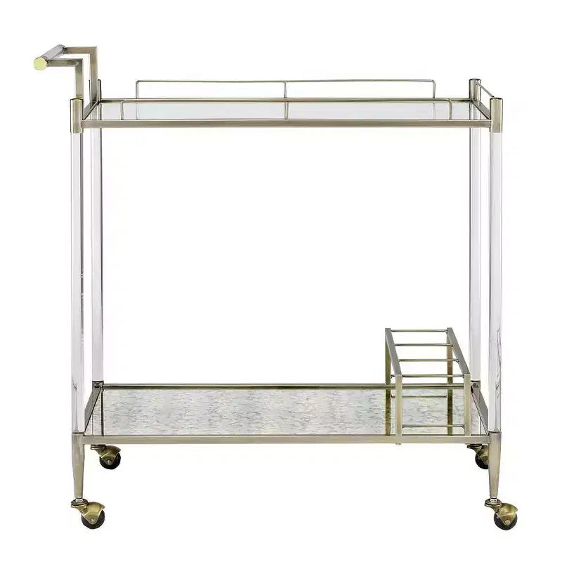 Chariot de bar Cirro Acme Furniture, miroir antique/fil de laiton