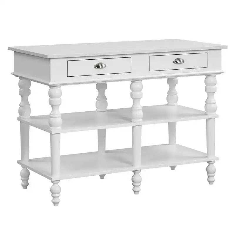 Acme Furniture Rorratt Kitchen Island Marble Top/White Finish