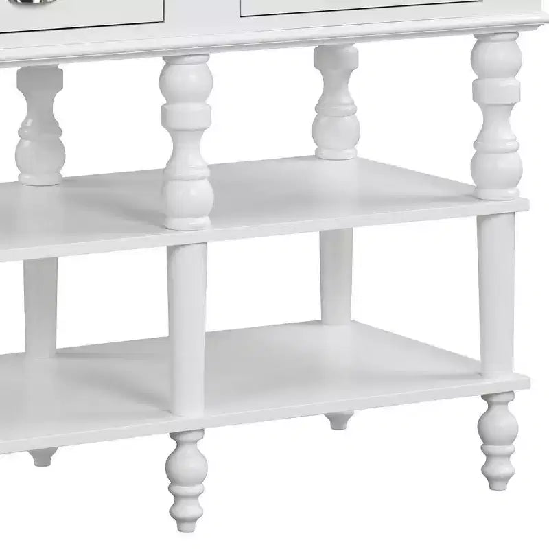 Acme Furniture Rorratt Kitchen Island Marble Top/White Finish