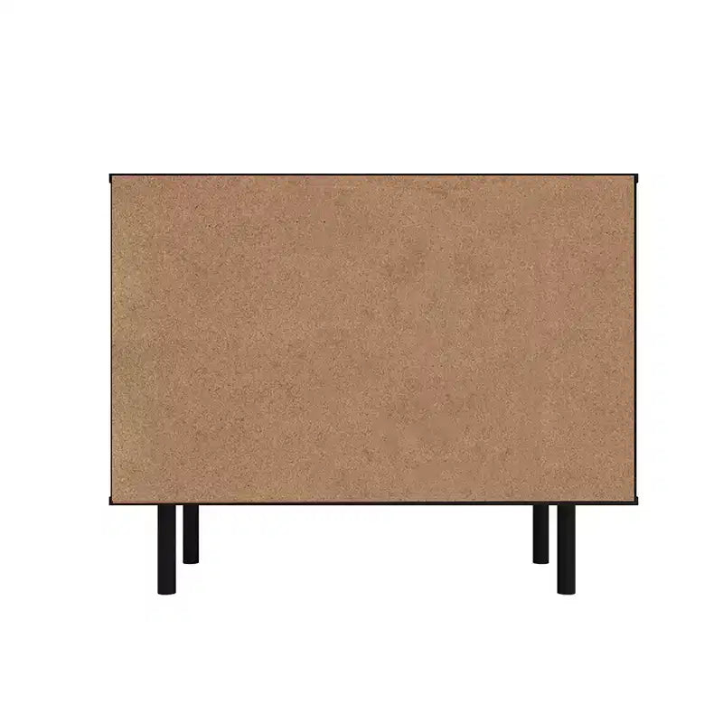 Manhattan Comfort Liam Mid - Century Modern 4 Shelf Sideboard Black/Natural