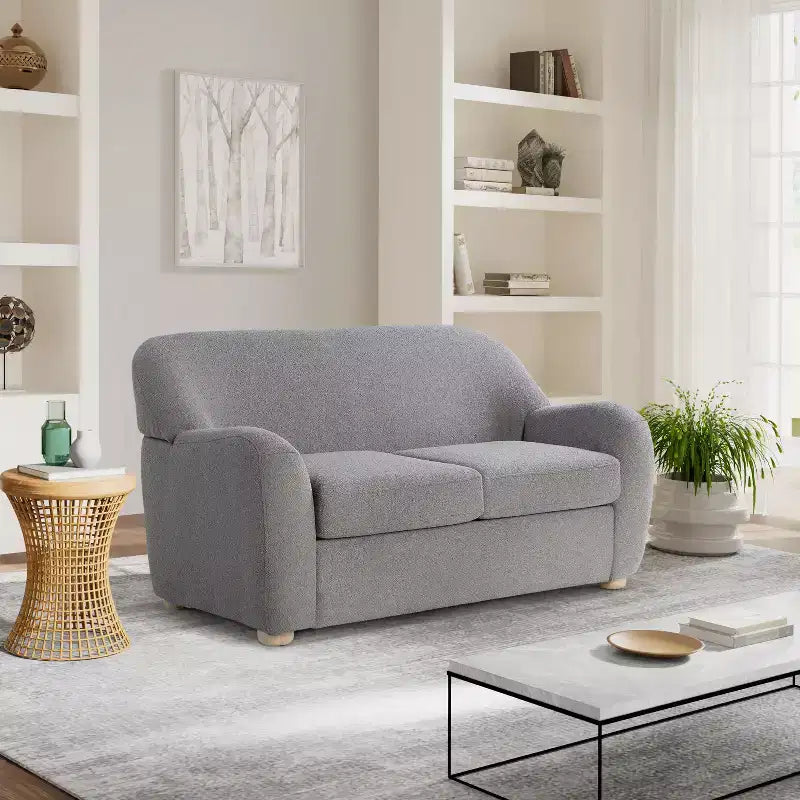 Lifestyle Solutions Jade Loveseat Gray Boucle
