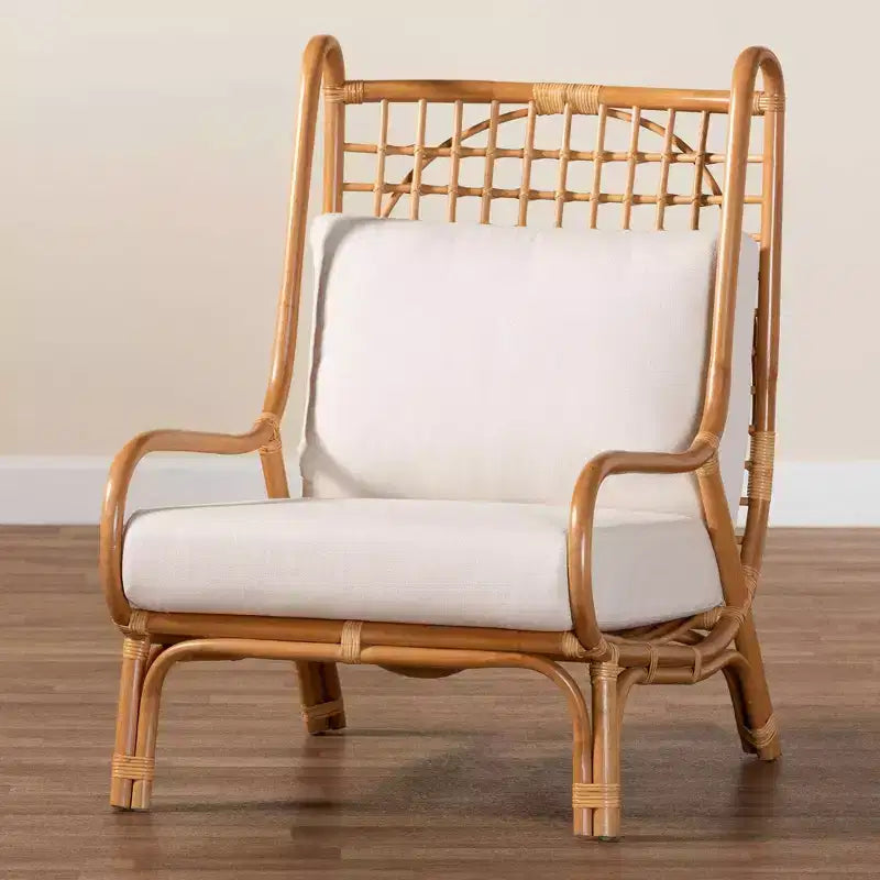 bali & pari Chaise d'appoint en rotin Helina Miel clair