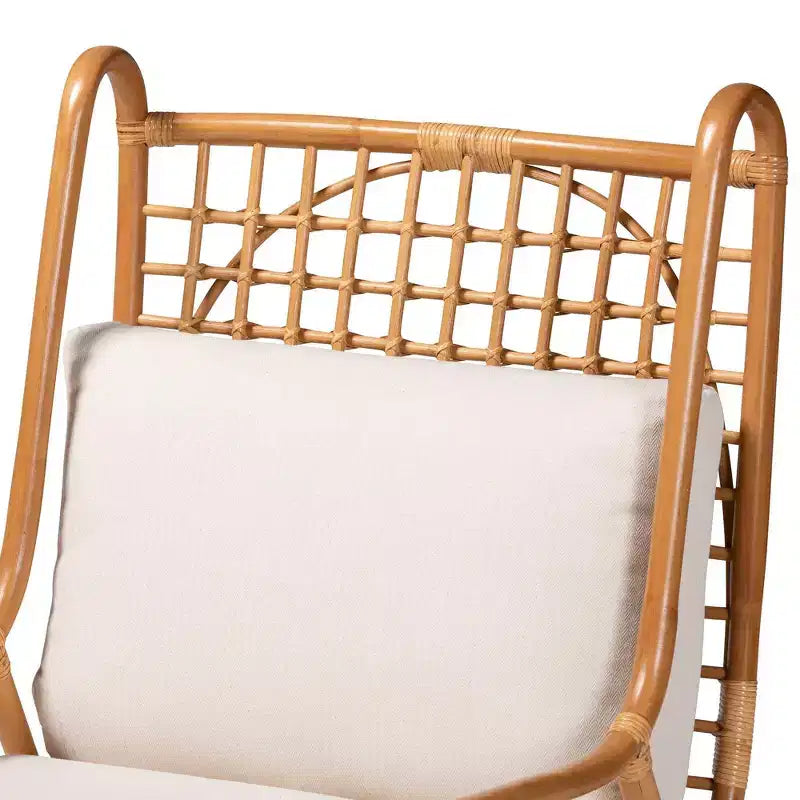 bali & pari Chaise d'appoint en rotin Helina Miel clair