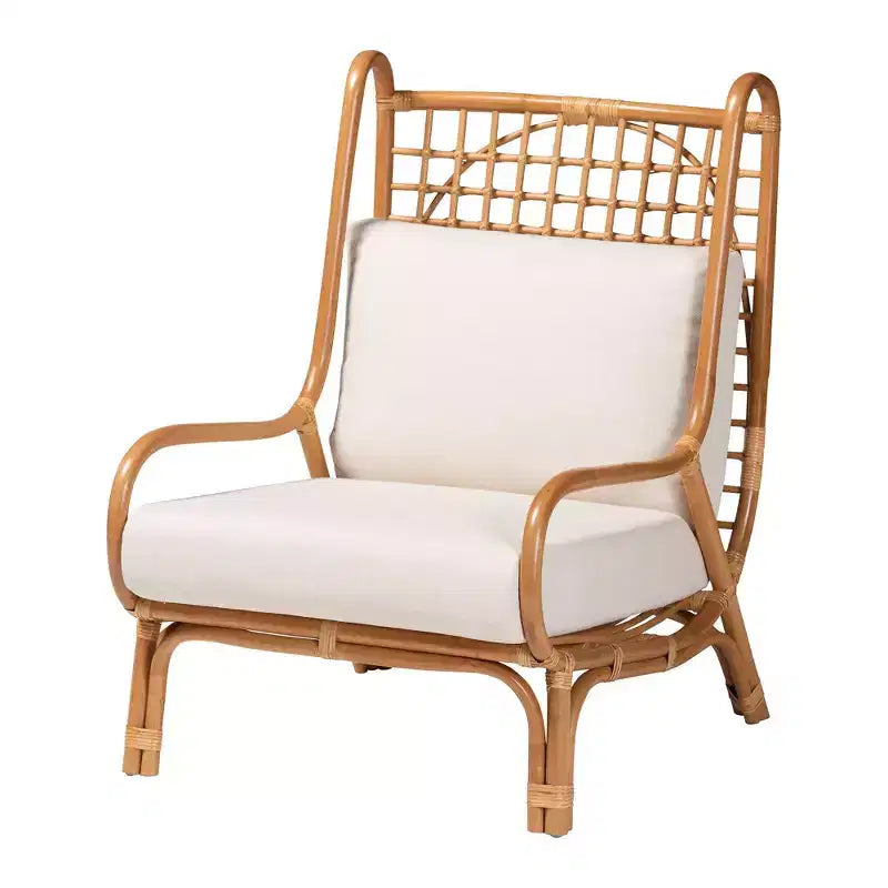 bali & pari Chaise d'appoint en rotin Helina Miel clair