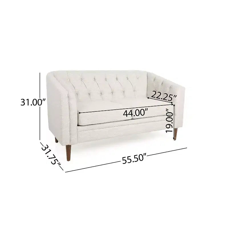 Christopher Knight Home Cantrell Tufted Loveseat Beige/Espresso
