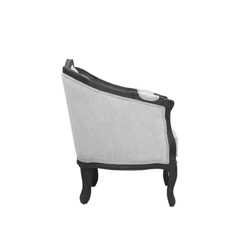 37" Samael Accent Chair Gray Linen Dark Brown Finish - Acme Furniture