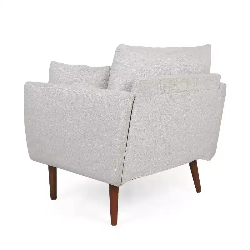 Christopher Knight Home Gould Upholstered Club Chair with Accent Pillows Beige/Walnut
