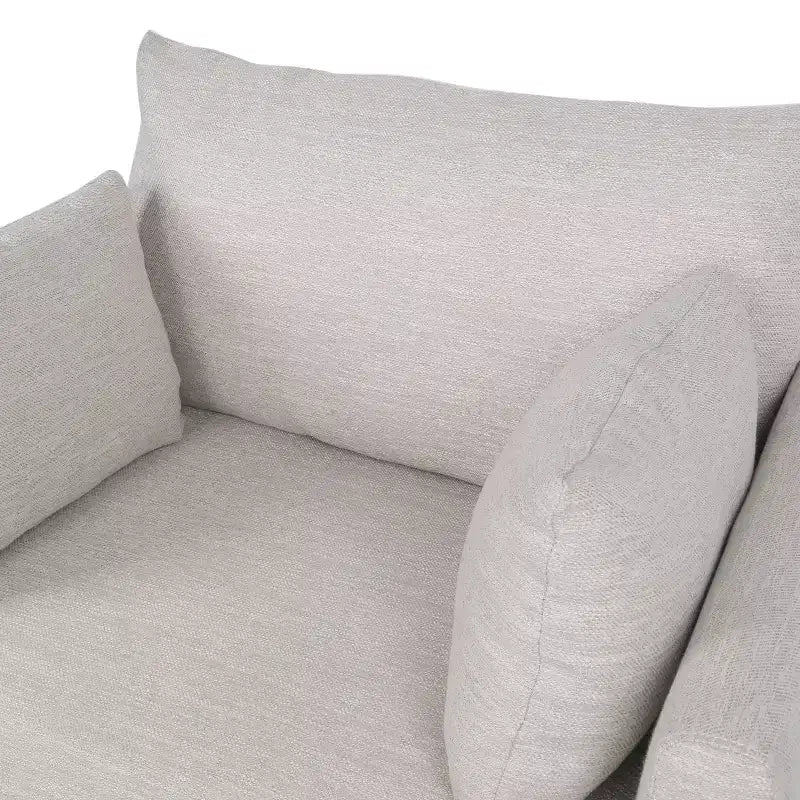 Christopher Knight Home Gould Upholstered Club Chair with Accent Pillows Beige/Walnut