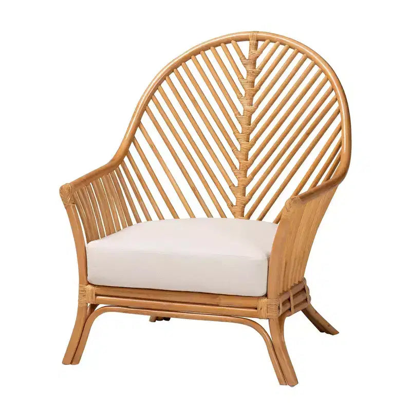 bali & pari Chaise à accoudoirs en rotin Lisbonne Miel clair