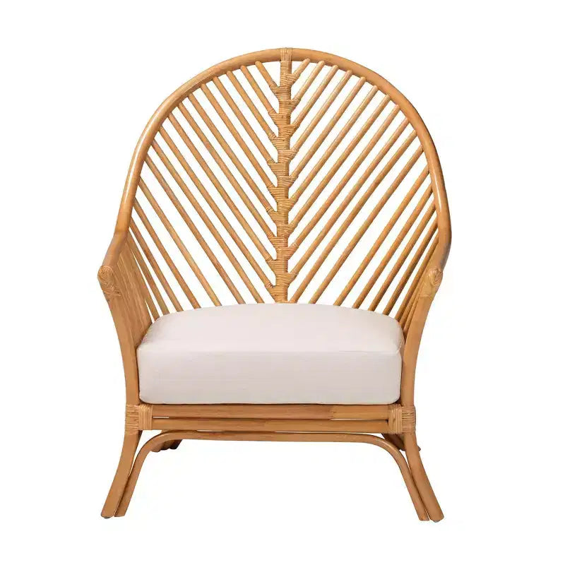 bali & pari Chaise à accoudoirs en rotin Lisbonne Miel clair