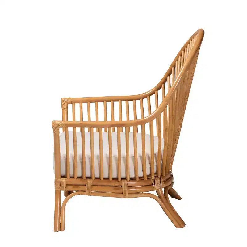bali & pari Chaise à accoudoirs en rotin Lisbonne Miel clair