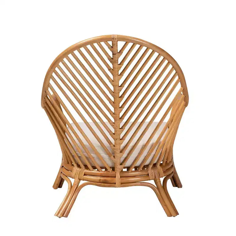 bali & pari Chaise à accoudoirs en rotin Lisbonne Miel clair
