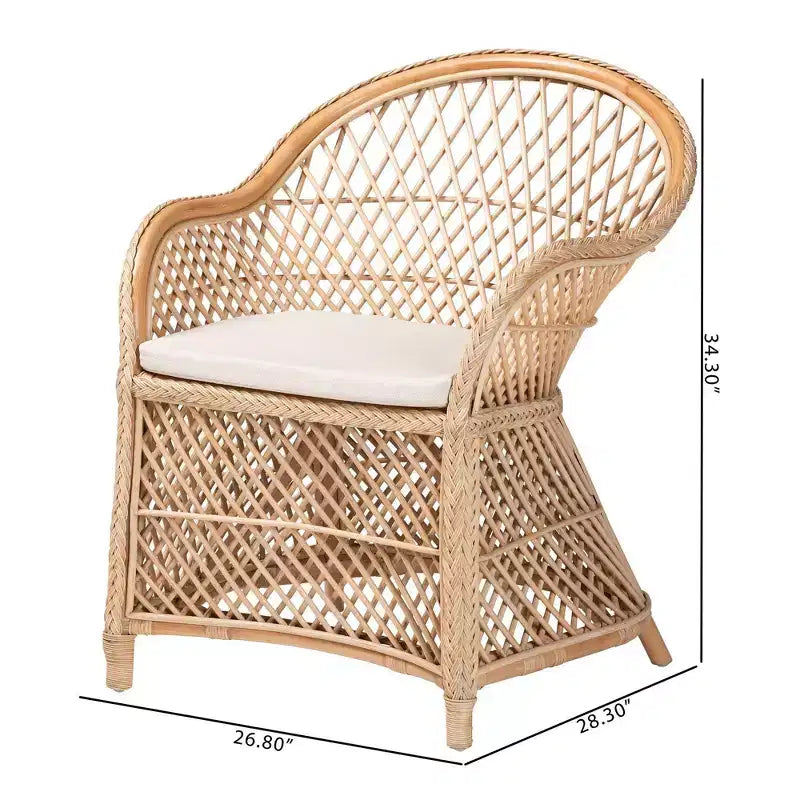Fauteuil tressé en rotin naturel Casilda Bali & Pari