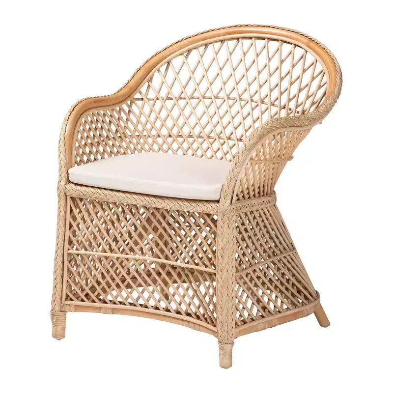 Fauteuil tressé en rotin naturel Casilda Bali & Pari