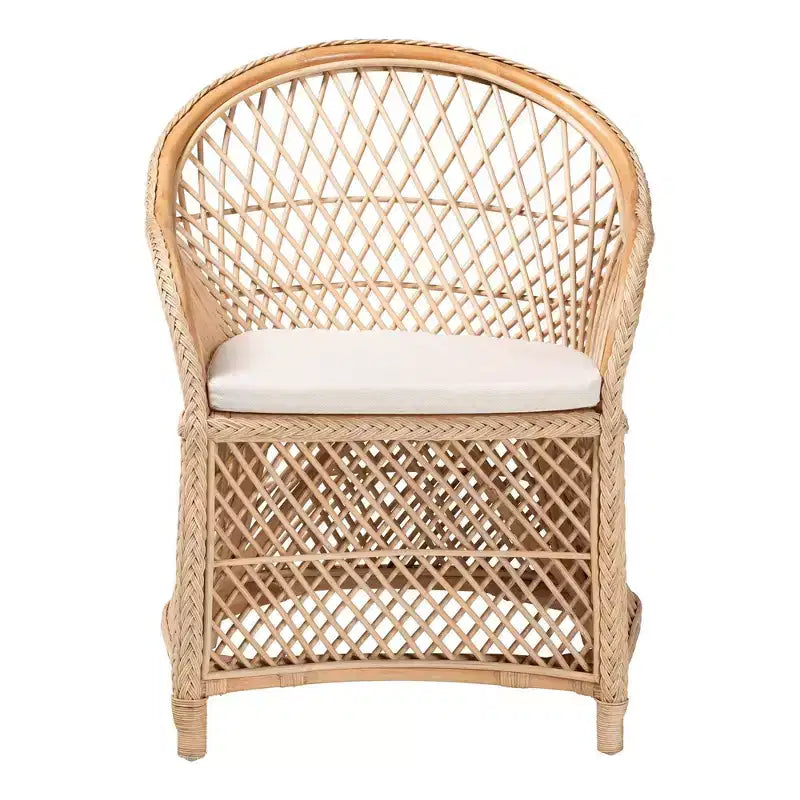 Fauteuil tressé en rotin naturel Casilda Bali & Pari