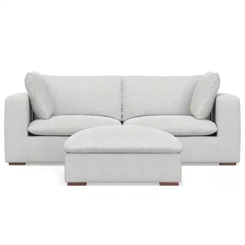 WyndenHall Marlee 2 Seater Sofa and Ottoman Cloud Gray