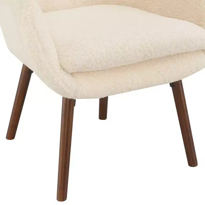 Breighton Home Take a Seat Charlotte Wingback Accent Armchair in Creme/Coffee Bean