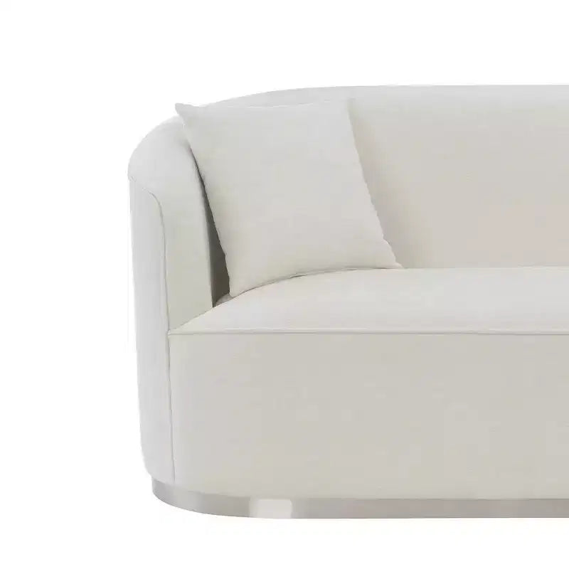 Acme Furniture 64" Odette Sofa Beige Chenille : Classic Loveseat, 2 Pillows, No Assembly Required