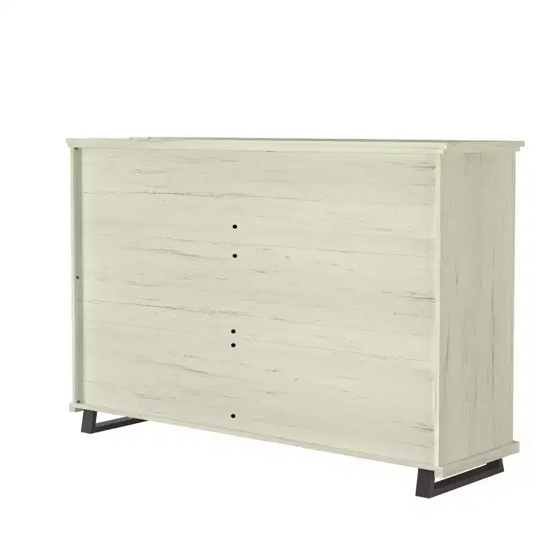 Festivo 2pc Contemporary 9 Drawer Dresser and 24 inch 5 Drawer Chest Set Saw Cut Off-White: Meets ASTM Safety, Bedroom Storage