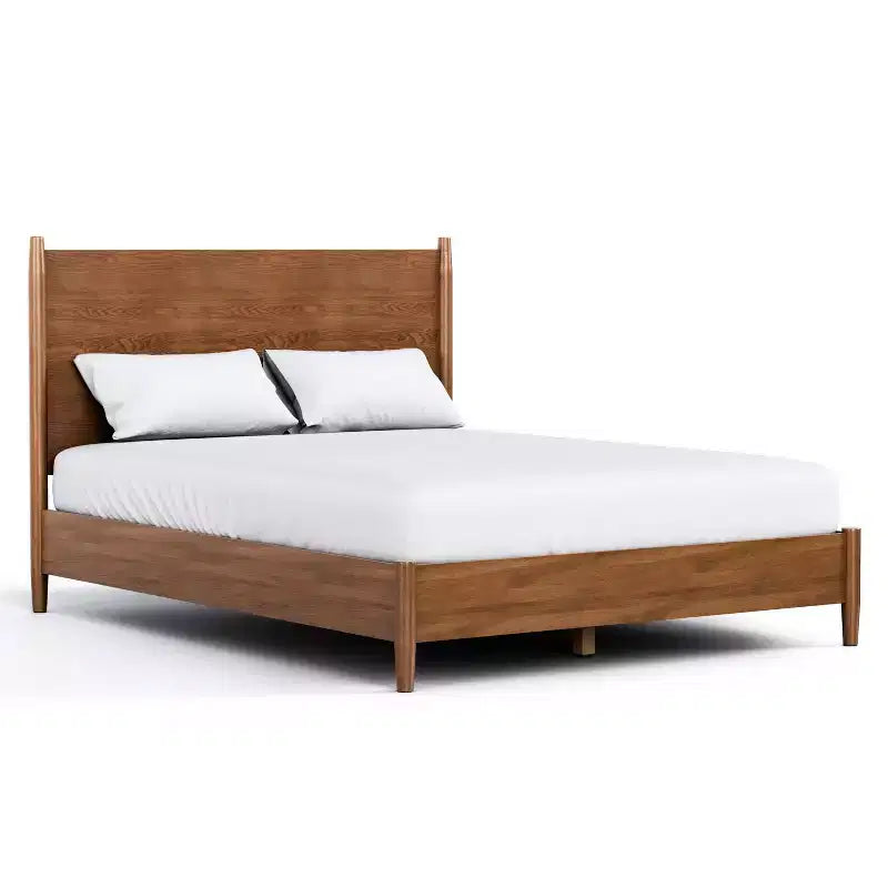 HOMES: Inside + Out 3pc Queen Riverstone Mid-Century Modern Bedroom Set with 2 Nightstands Walnut