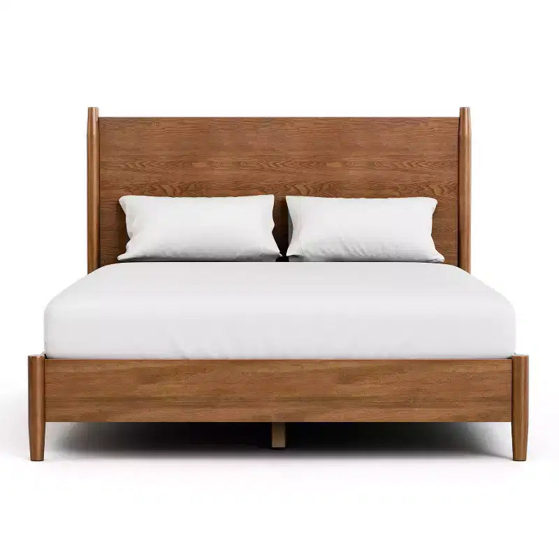 HOMES: Inside + Out 3pc Queen Riverstone Mid-Century Modern Bedroom Set with 2 Nightstands Walnut