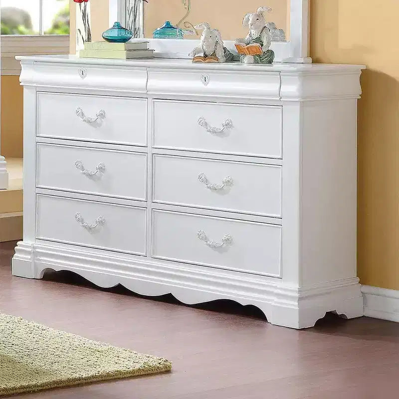 Commode Estrella 142 cm avec finition blanche, de la marque Acme Furniture