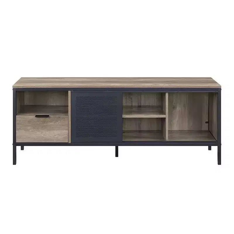 Acme Furniture Nantan TV Stand for TVs up to 50" Rustic Oak/Black Finish
