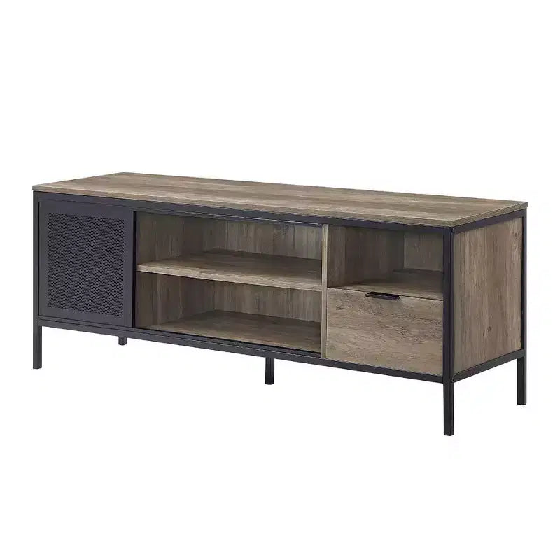 Acme Furniture Nantan TV Stand for TVs up to 50" Rustic Oak/Black Finish