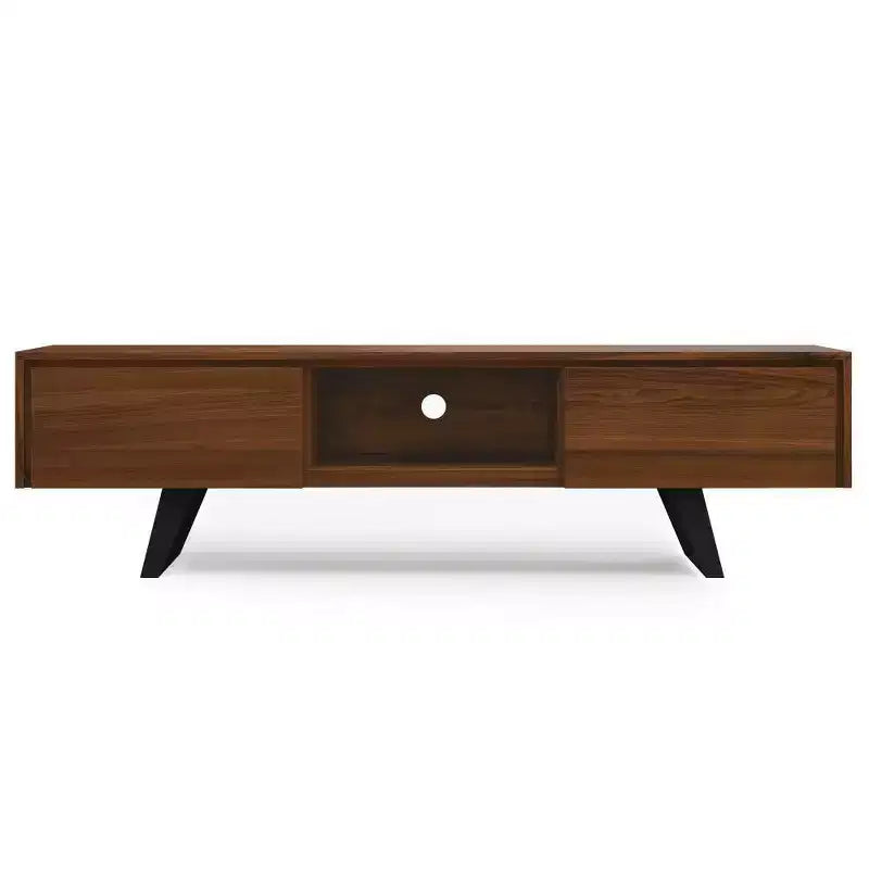 Mitchell 72" TV Stand for TVs up to 80" Walnut - WyndenHall: Media Console with Fixed & Open Shelves
